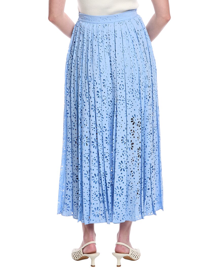 Rebecca Taylor Geo Eyelet Pleated Maxi Skirt