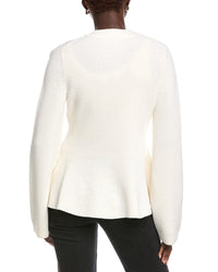 Rebecca Taylor Novelty Peplum Wool Cardigan