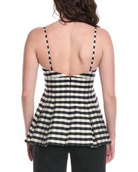 Rebecca Taylor Gingham Twill Camilla Embroidery Tank