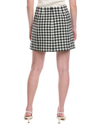 Rebecca Taylor Phillipa Check Button Front Wool-Blend Mini Skirt
