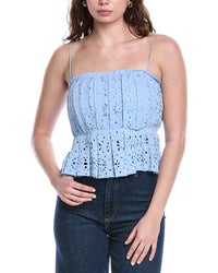 Rebecca Taylor Geo Eyelet Pleated Tank