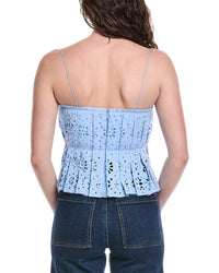 Rebecca Taylor Geo Eyelet Pleated Tank