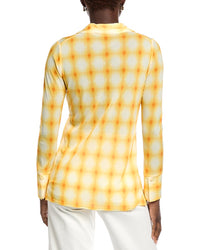 Rebecca Taylor Ombre Plaid Mesh Button Down Shirt