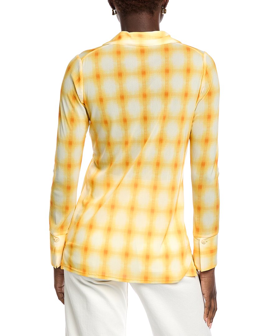Rebecca Taylor Ombre Plaid Mesh Button Down Shirt