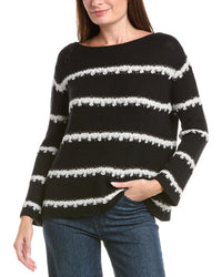 Lafayette 148 New York Lafayette 148 New York Stripe Cashmere & Silk-Blend Sweater