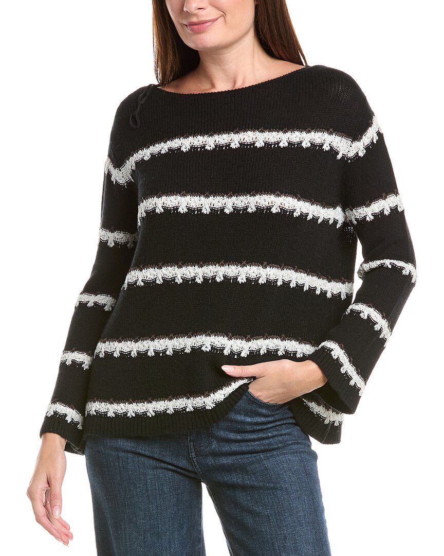Lafayette 148 New York Lafayette 148 New York Stripe Cashmere & Silk-Blend Sweater