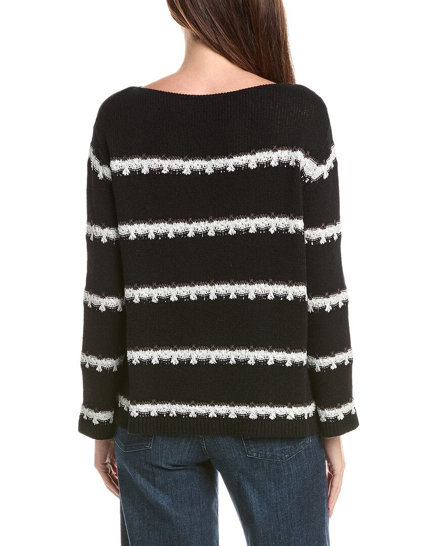 Lafayette 148 New York Lafayette 148 New York Stripe Cashmere & Silk-Blend Sweater