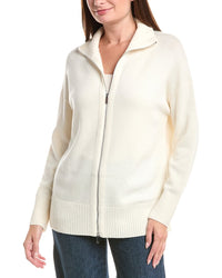 Lafayette 148 New York Lafayette 148 New York Zip Front Wool & Cashmere-Blend Sweater Jacket