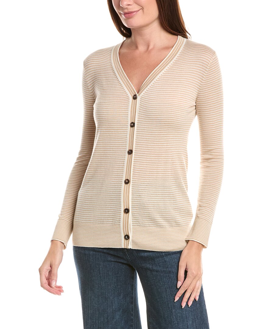 Lafayette 148 New York Lafayette 148 New York Stripe Cashmere Cardigan