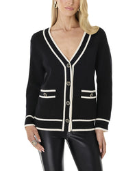 The Noli Shop Devin Rose Contrast Cardigan