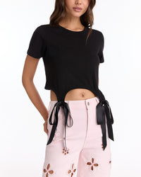The Noli Shop Diana Satin Bow Shirt