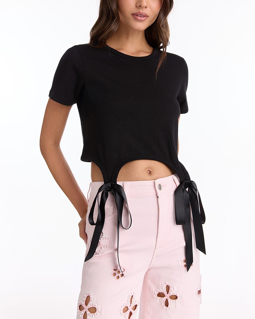 The Noli Shop Diana Satin Bow Shirt