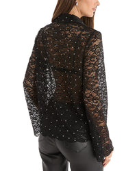 The Noli Shop Jena Lace Button Up Shirt