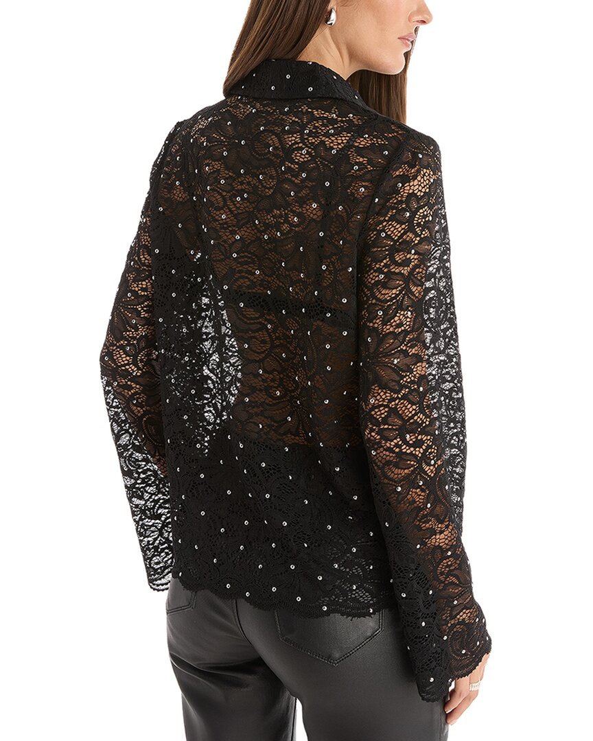 The Noli Shop Jena Lace Button Up Shirt