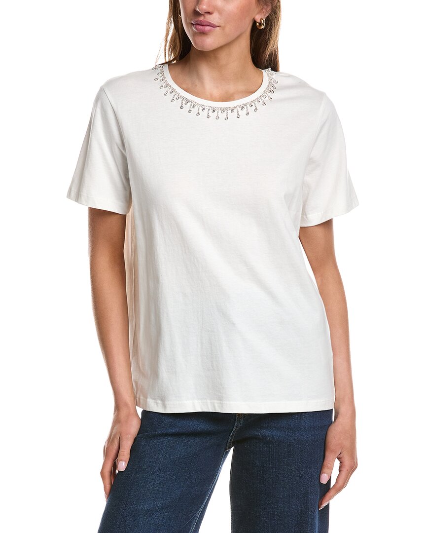 Ichi Runela Embellished Neck T-Shirt