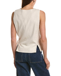Ichi Ihzahra Sleeveless Linen-Blend Wrap Top