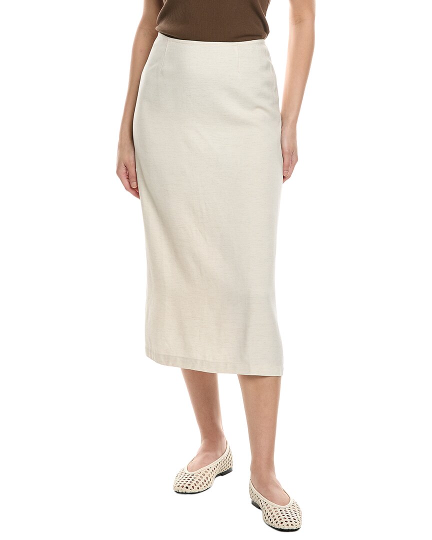 Weworewhat Linen-Blend Midi Skirt