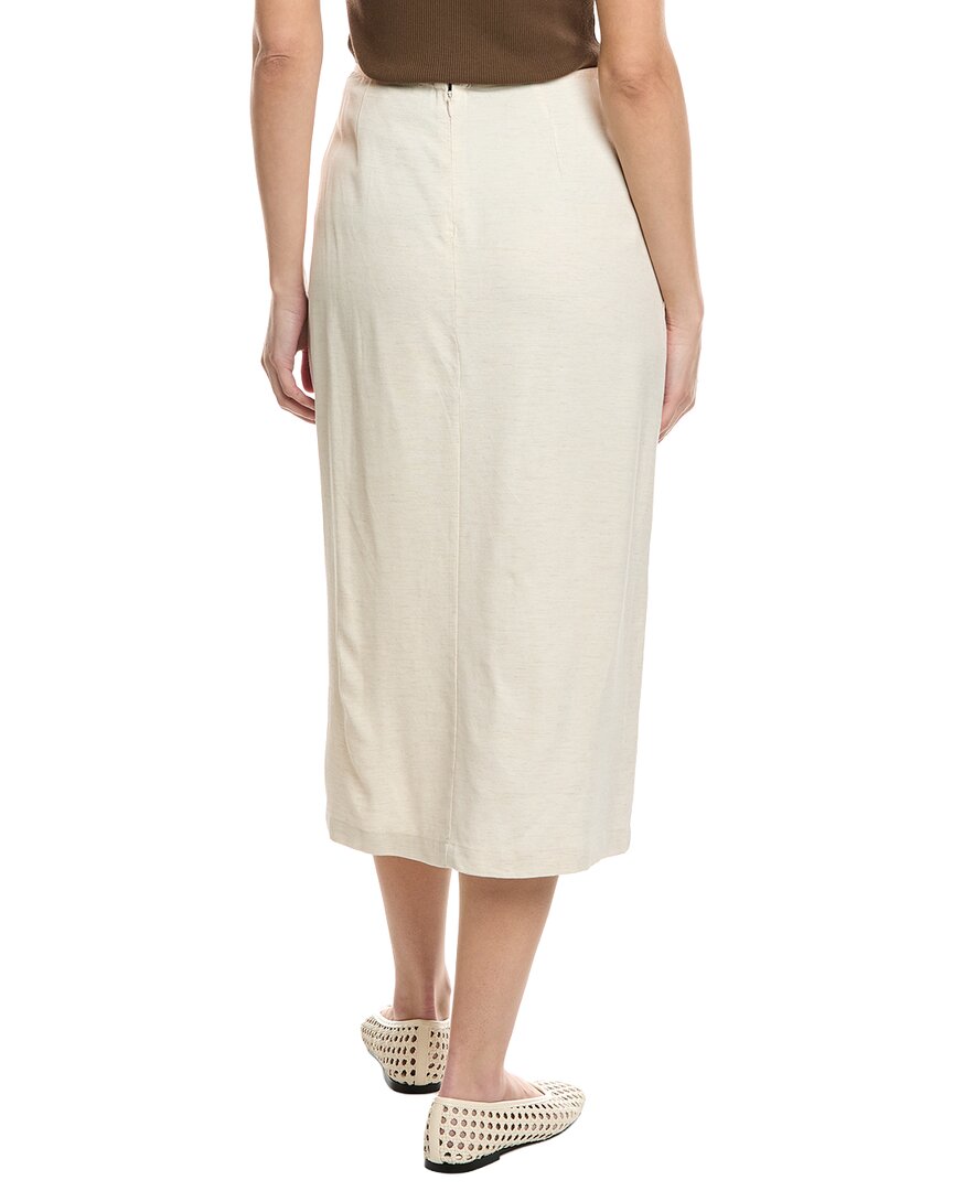 Weworewhat Linen-Blend Midi Skirt