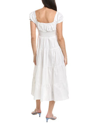 Weworewhat Puff Sleeve Tiered Smocked Midi Dress