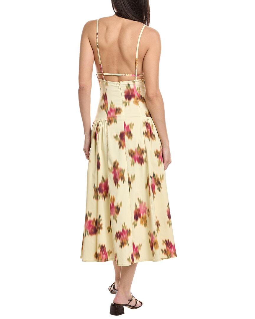 Weworewhat Flare Panel Linen-Blend Midi Dress