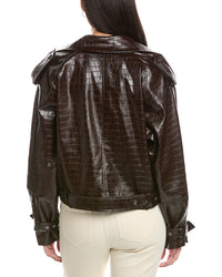 Weworewhat Cropped Moto Jacket
