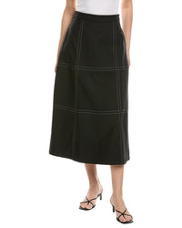 Weworewhat A-Line Contrast Stitch Skirt