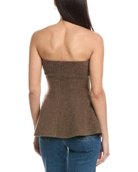 Weworewhat Strapless Wool-Blend Peplum Top