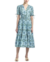 Derek Lam 10 Crosby Thalia Puff Sleeve V-Neck Dress