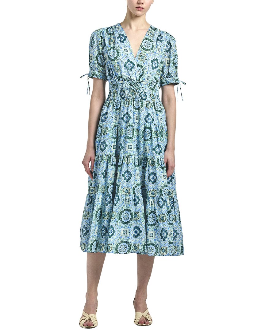 Derek Lam 10 Crosby Thalia Puff Sleeve V-Neck Dress