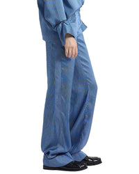 Derek Lam 10 Crosby Demetria Boarder Stripe Satin Twill Trouser