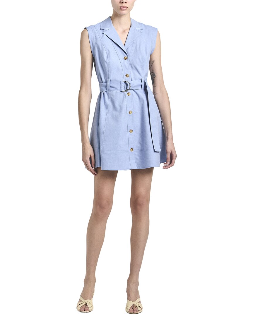 derek lam 10 crosby blue dress Anika Wrap Pleated Sweater Dress