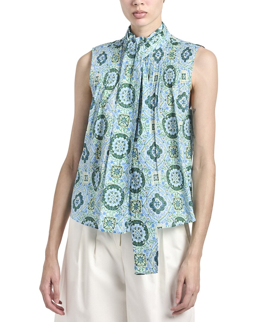 Derek Lam 10 Crosby Allie Sleeveless Bow Blouse