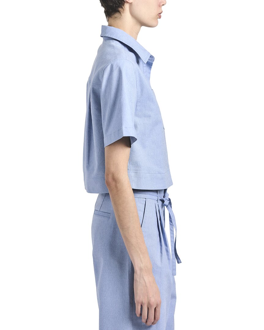 Derek Lam 10 Crosby Lira Crop Short Sleeve Shirt
