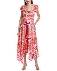 Area Stars Pink Org Midi Dress