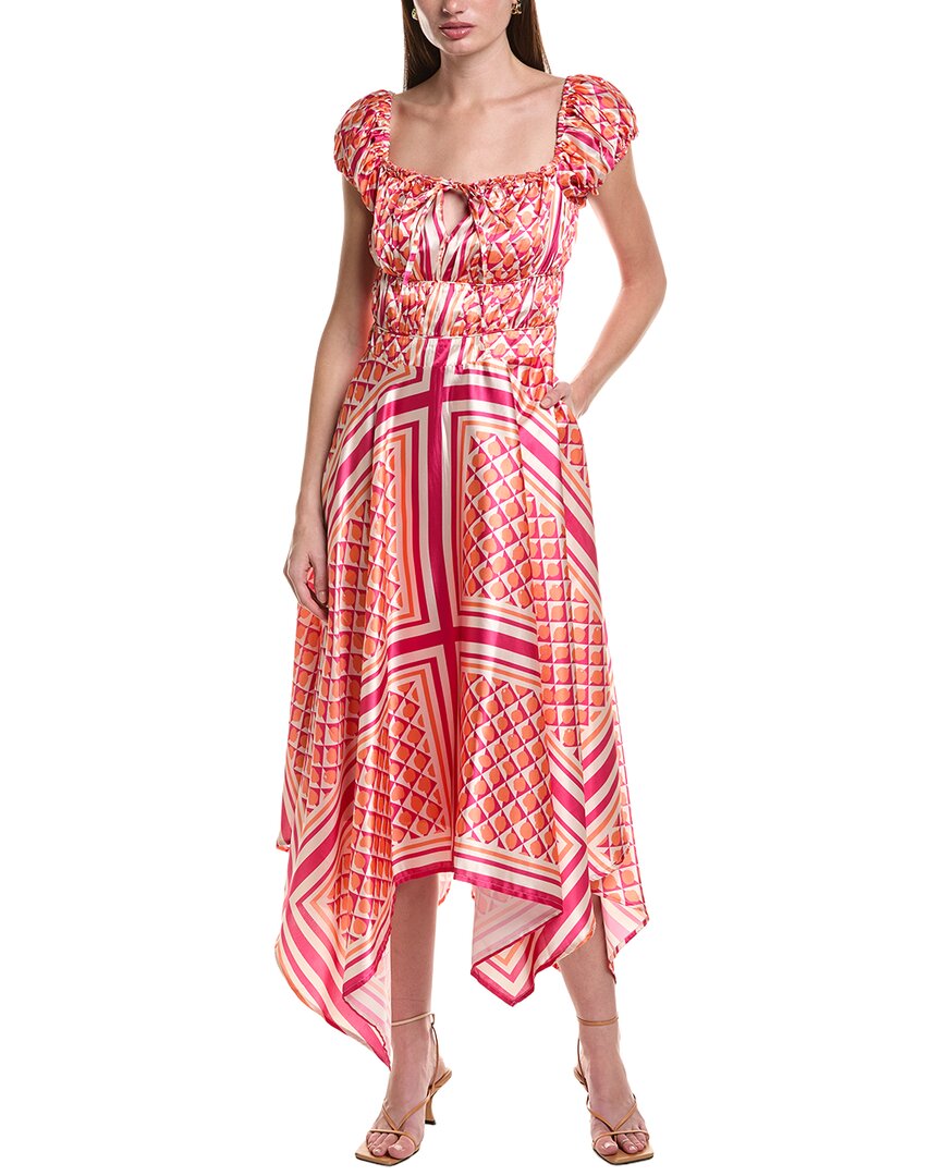 Area Stars Pink Org Midi Dress