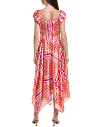 Area Stars Pink Org Midi Dress