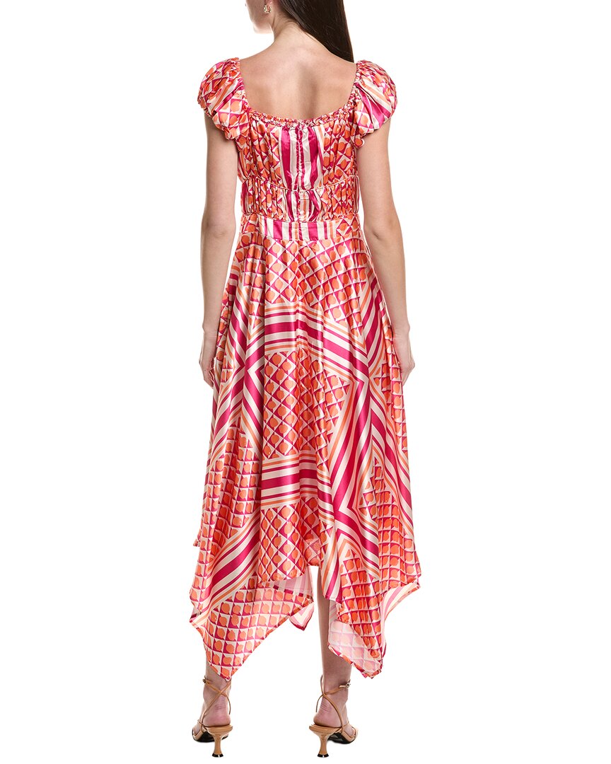 Area Stars Pink Org Midi Dress