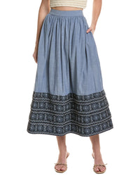 Area Stars Chambray Embroidered Skirt