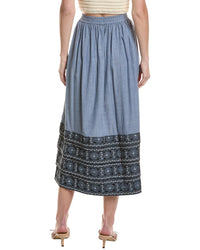 Area Stars Chambray Embroidered Skirt