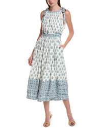 Area Stars Blue Border Print Dress