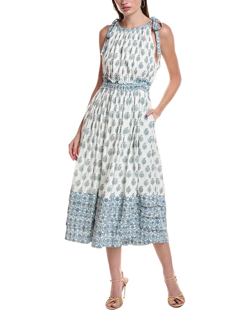 Area Stars Blue Border Print Dress
