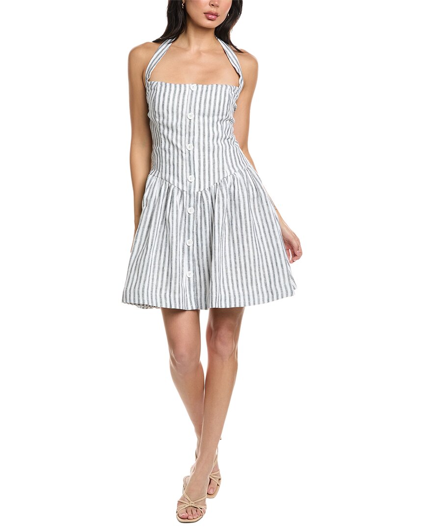 Seraphina Seraphina Sleeveless Halter Neck Linen Mini Dress