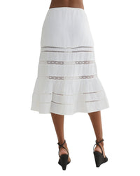 Bella Dahl Lace Trim Tiered Linen Skirt