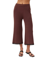 Bella Dahl Crocheted Trim Linen-Blend Cropped Pant