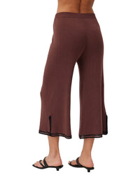 Bella Dahl Crocheted Trim Linen-Blend Cropped Pant