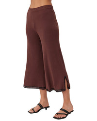 Bella Dahl Crocheted Trim Linen-Blend Cropped Pant