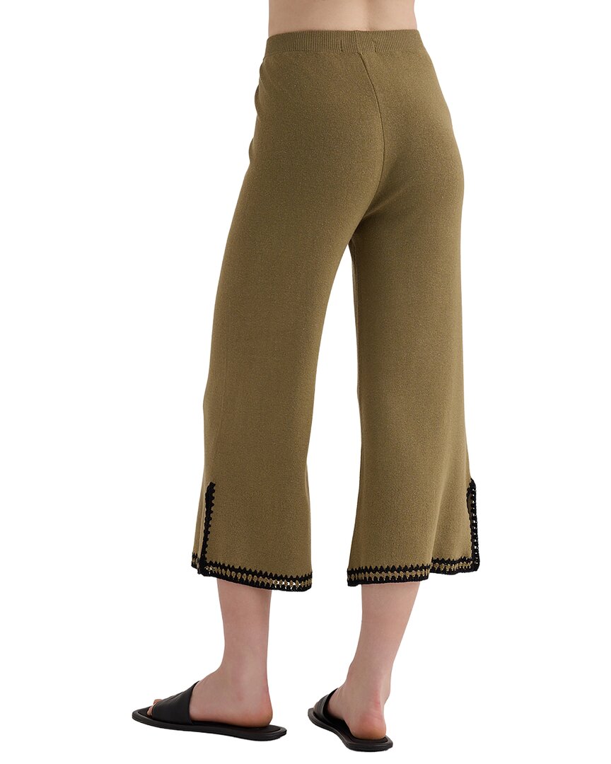 Bella Dahl Crocheted Trim Linen-Blend Cropped Pant