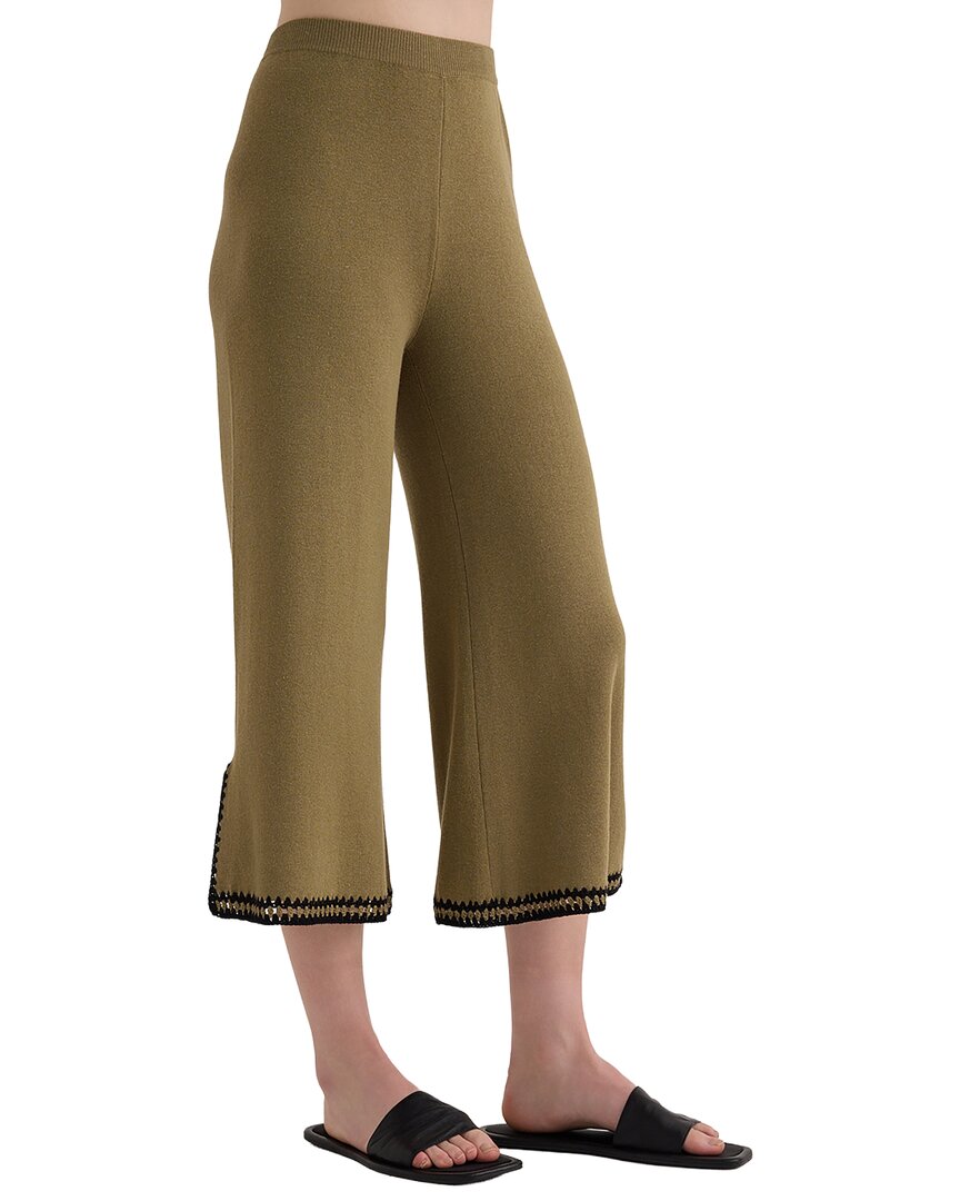 Bella Dahl Crocheted Trim Linen-Blend Cropped Pant