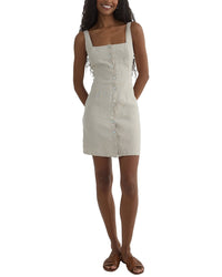 Bella Dahl Square Neck Button Front Linen Mini Dress