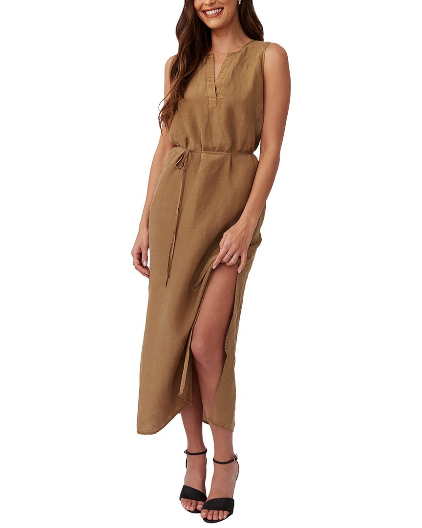 Bella Dahl Sleeveless Belted Linen-Blend Maxi Dress